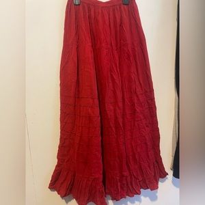 Red maxi skirt